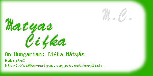 matyas cifka business card